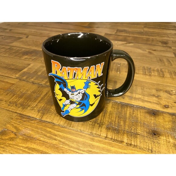 Batman Mug – DC Comics Vandor 2012 Black Ceramic Coffee Cup, Retro Logo Design - Picture 3 of 4